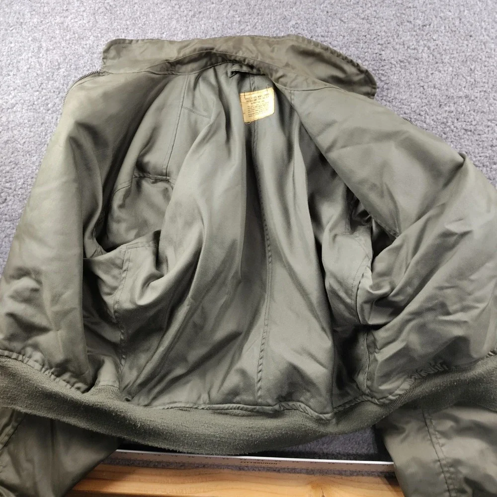 VTG 80s Military CWU-36/P Flyers Jacket Mens Large Green Fire Resistant Flight